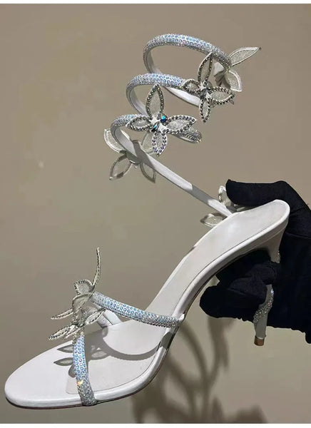 Luxury Crystal Embellished Butterfly High heels