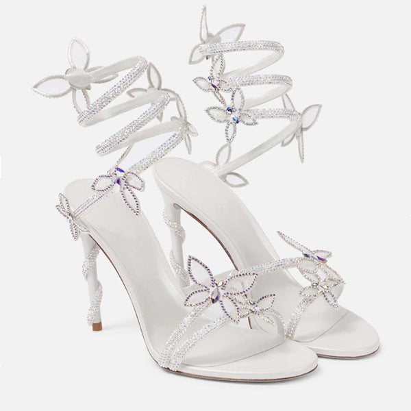 Luxury Crystal Embellished Butterfly High heels