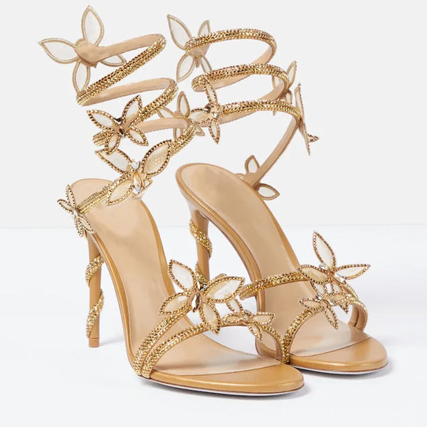 Luxury Crystal Embellished Butterfly High heels