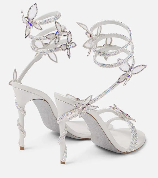 Luxury Crystal Embellished Butterfly High heels
