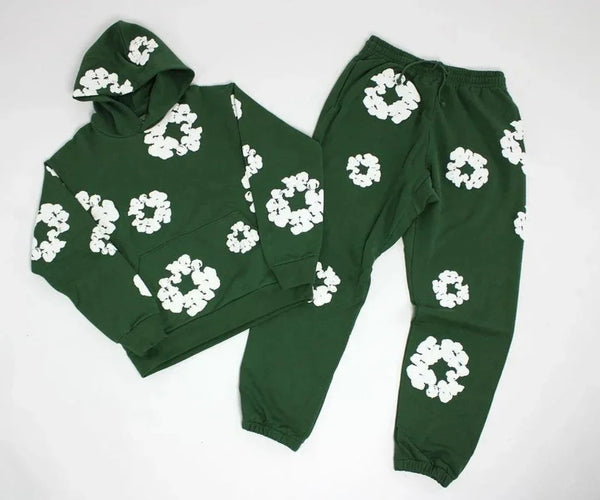 Men's foam cotton printed Urban sports suit