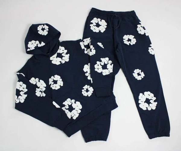 Men's foam cotton printed Urban sports suit