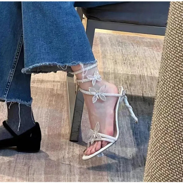 Luxury Crystal Embellished Butterfly High heels