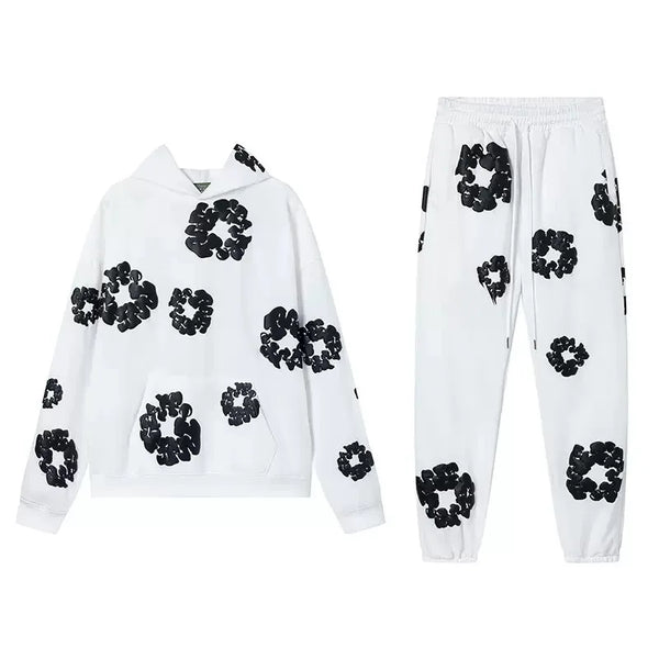 Men's foam cotton printed Urban sports suit