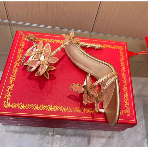 Luxury Crystal Embellished Butterfly High heels
