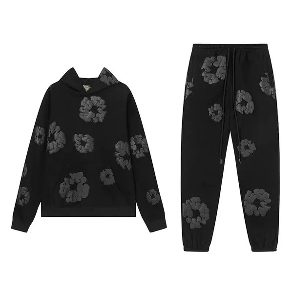 Men's foam cotton printed Urban sports suit