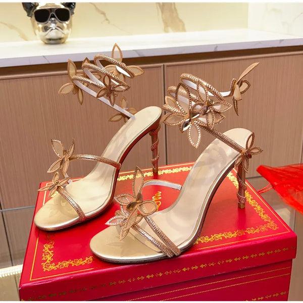 Luxury Crystal Embellished Butterfly High heels