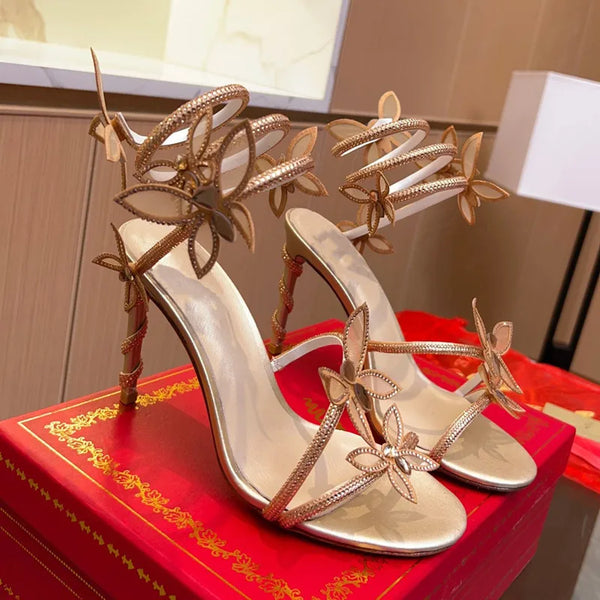 Luxury Crystal Embellished Butterfly High heels