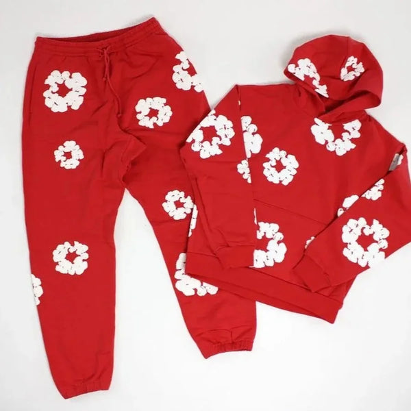 Men's foam cotton printed Urban sports suit