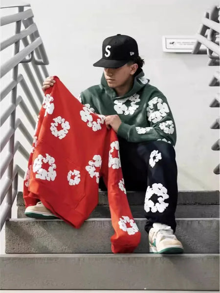 Men's foam cotton printed Urban sports suit