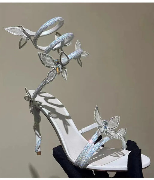 Luxury Crystal Embellished Butterfly High heels