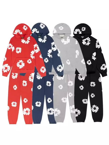 Men's foam cotton printed Urban sports suit
