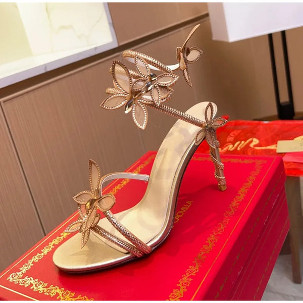 Luxury Crystal Embellished Butterfly High heels