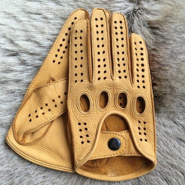 High Quality Men's Genuine Lambskin Leather Driving Gloves