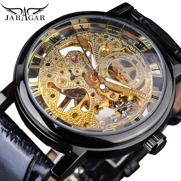 Men New 2021 Casual Transparent Stainless Steel Luxury Leather Mechanical Watches