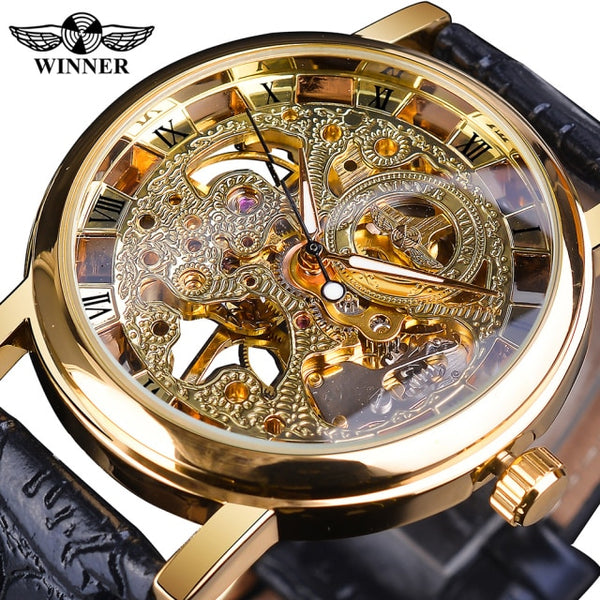 Men New 2021 Casual Transparent Stainless Steel Luxury Leather Mechanical Watches
