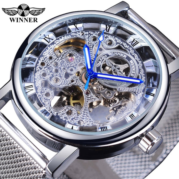 Men New 2021 Casual Transparent Stainless Steel Luxury Leather Mechanical Watches